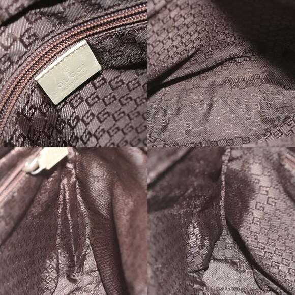 GUCCI Sherry Line Hand Bag Nylon Khaki Red 019 0402 019 0402 - Picture 11 of 12